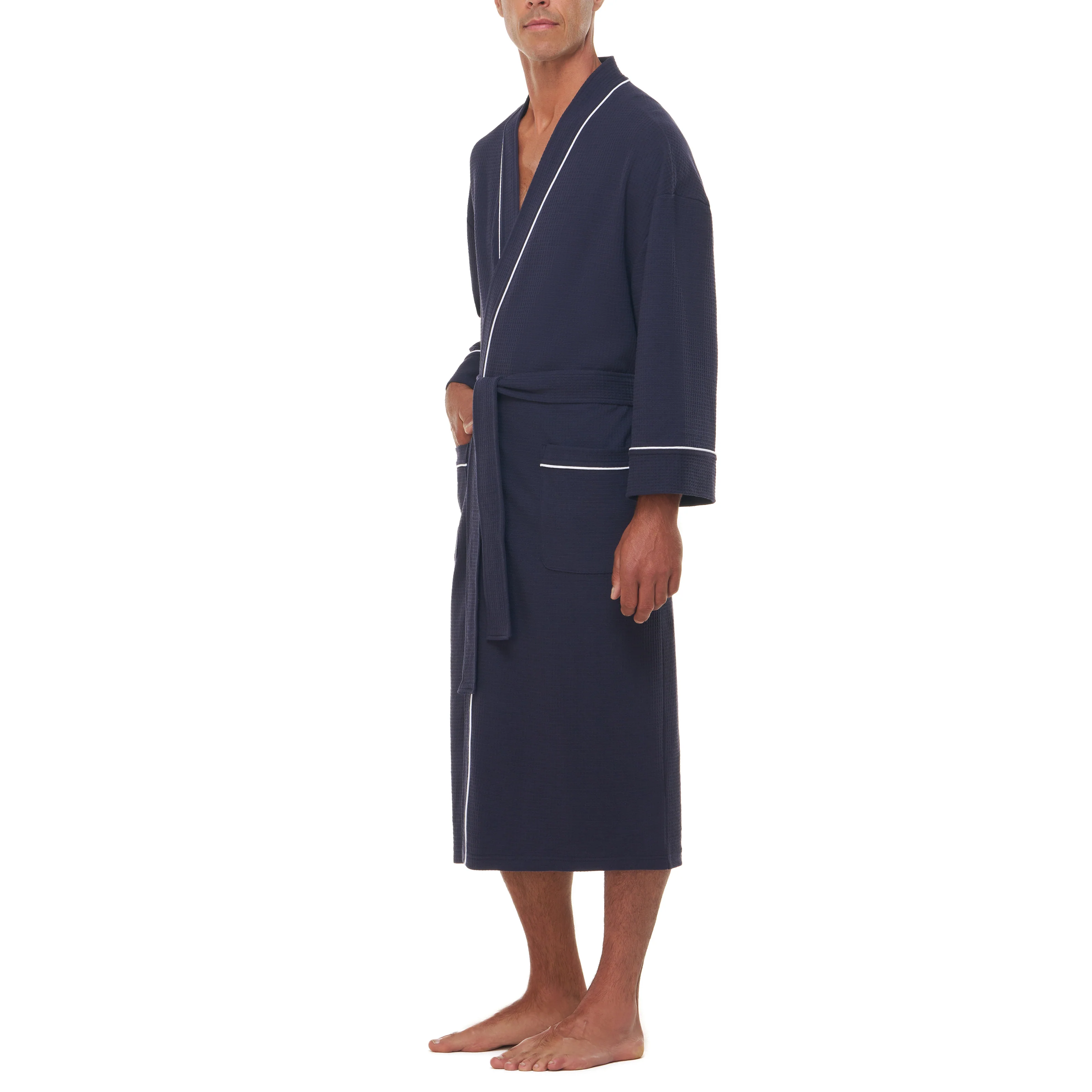 Big and Tall Knit Waffle Kimono - Image 16
