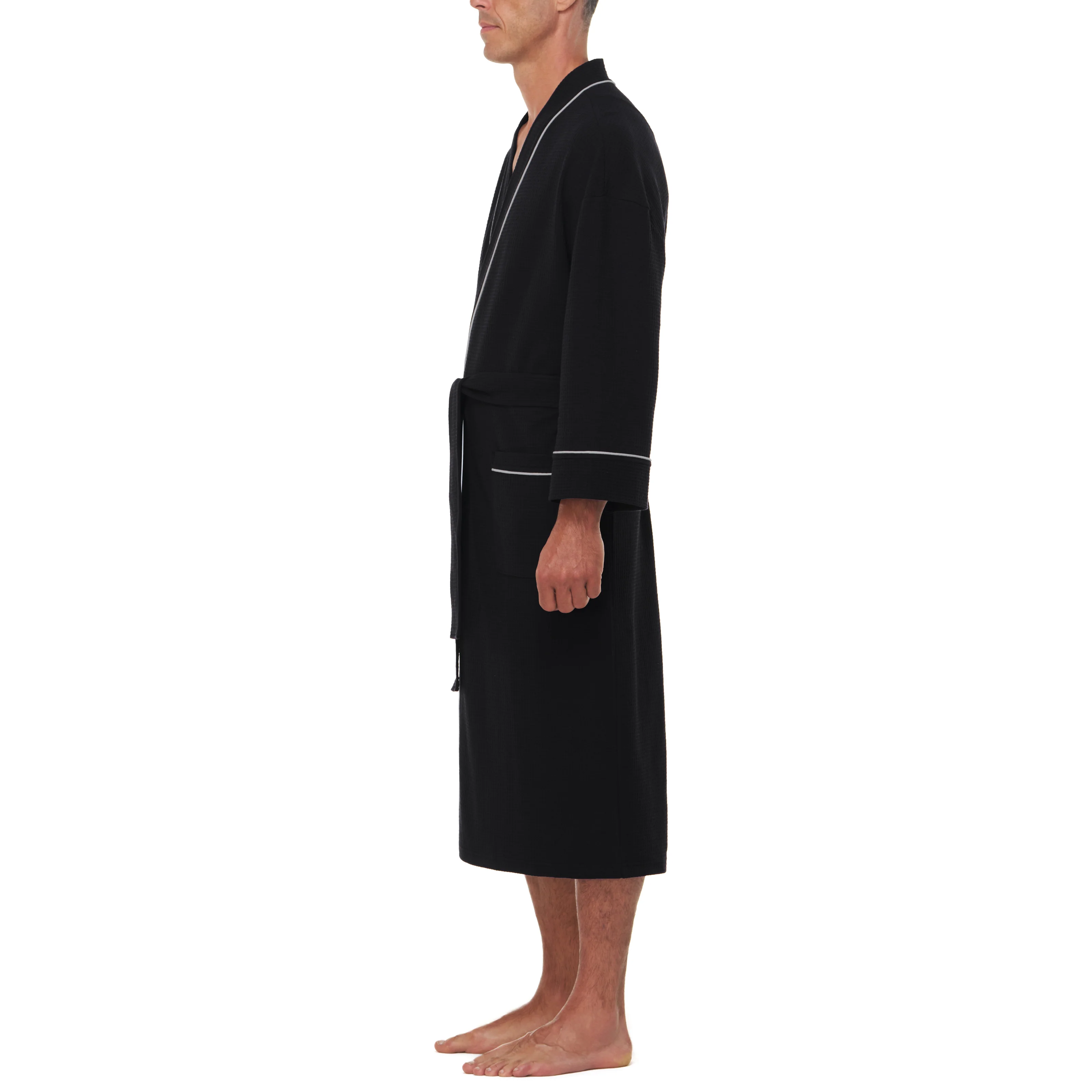 Big and Tall Knit Waffle Kimono - Image 4