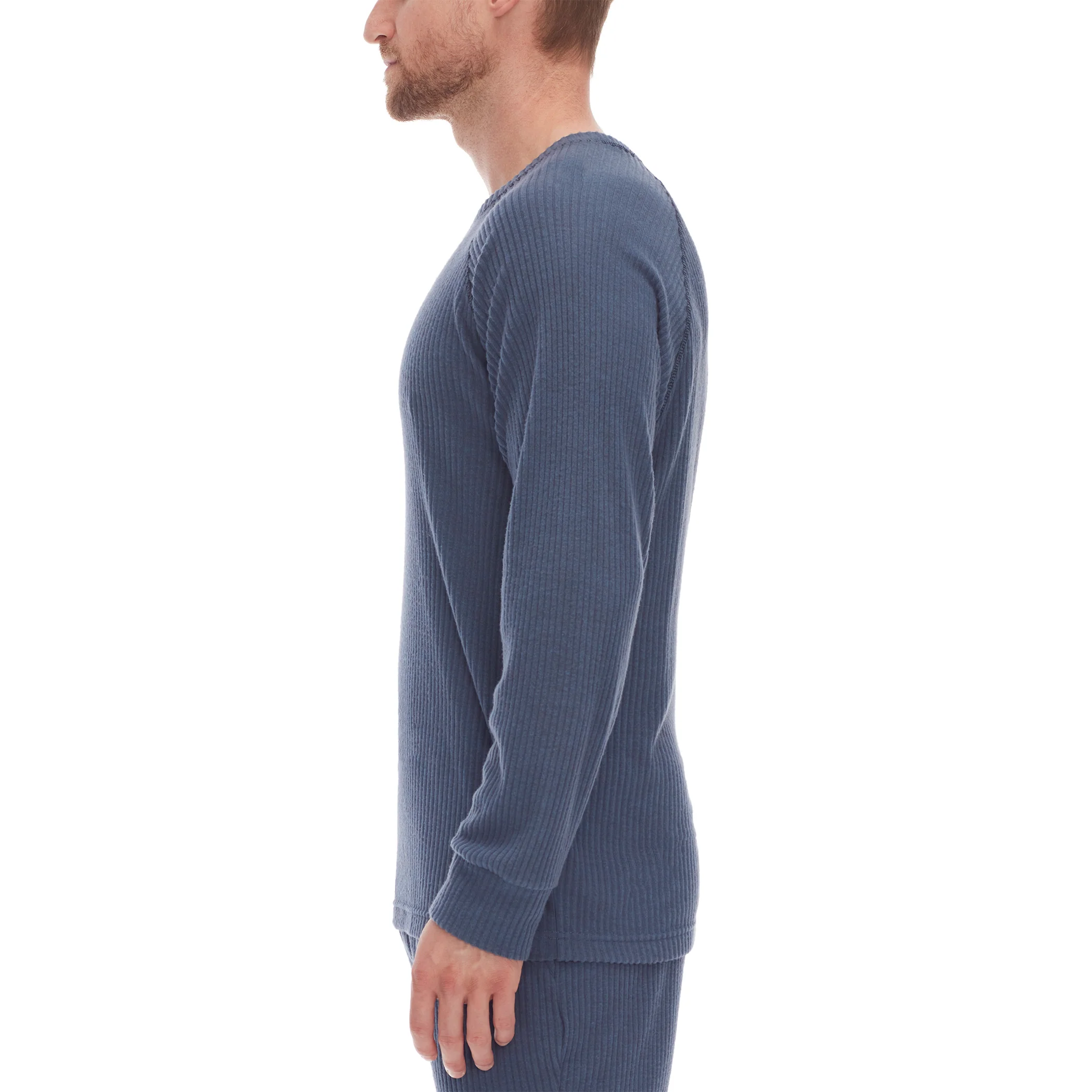 Big And Tall Soho Ribbed Knit Long Sleeve Raglan Top - Image 3