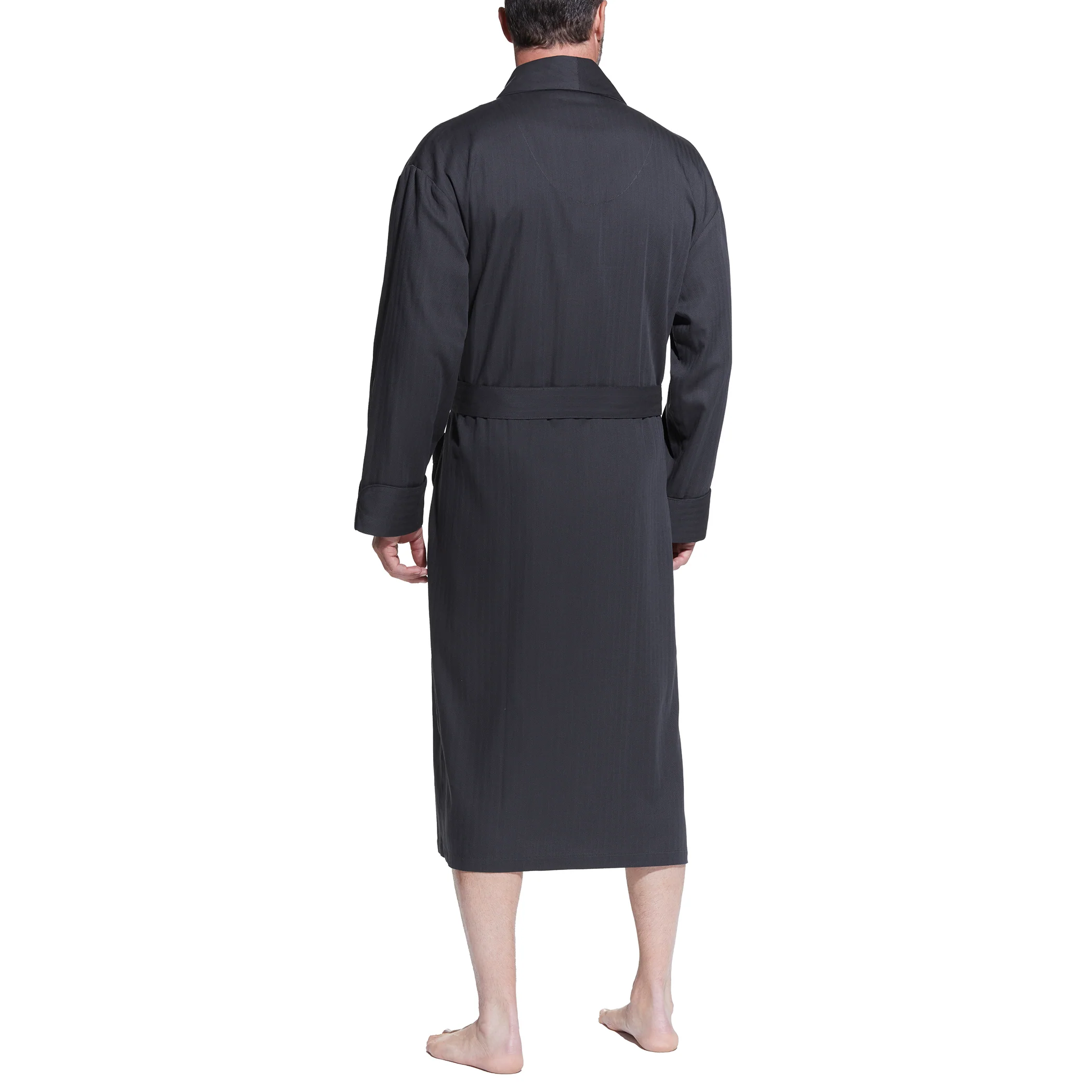 Herringbone Cotton Better Shawl Robe - Image 6