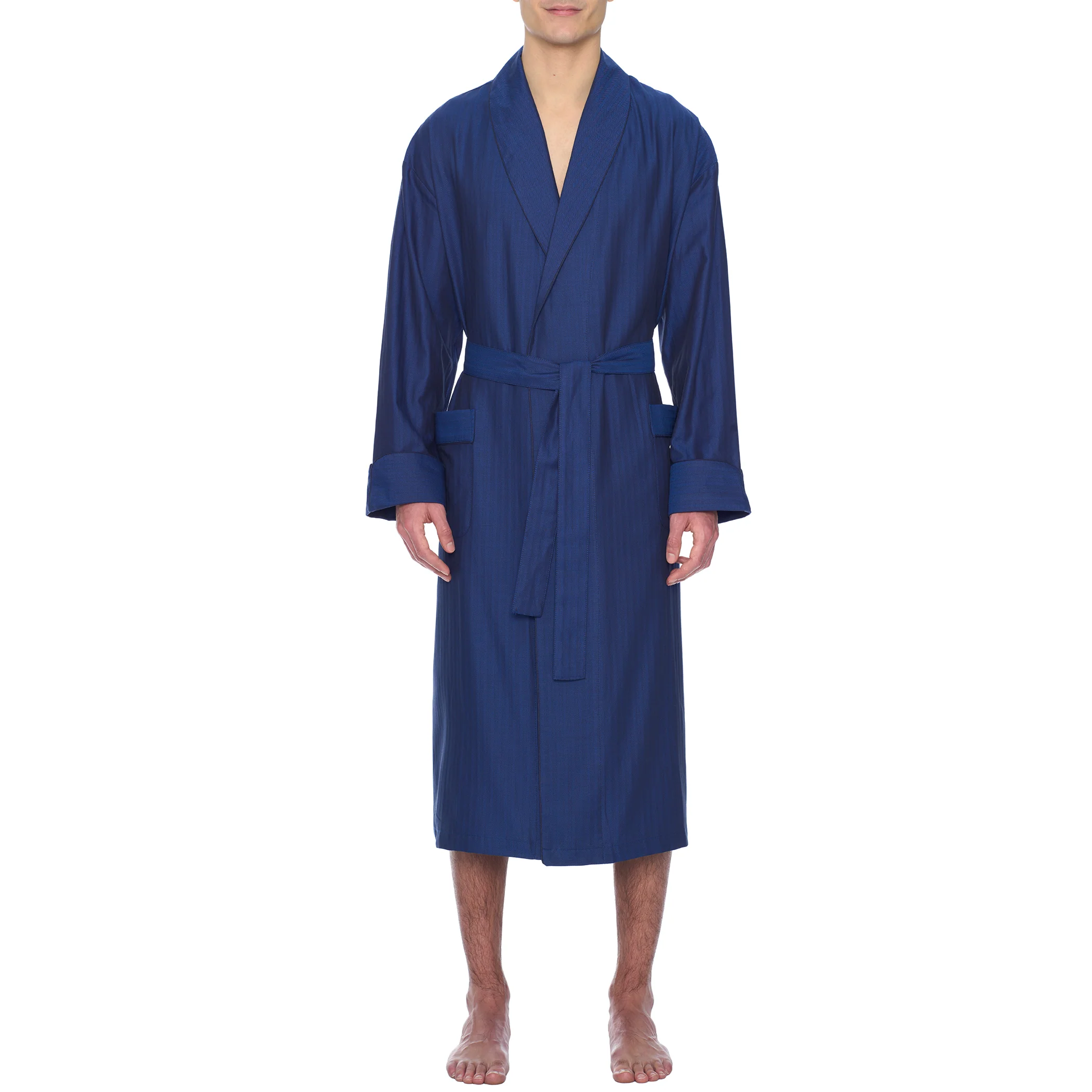 Herringbone Cotton Better Shawl Robe - Image 7