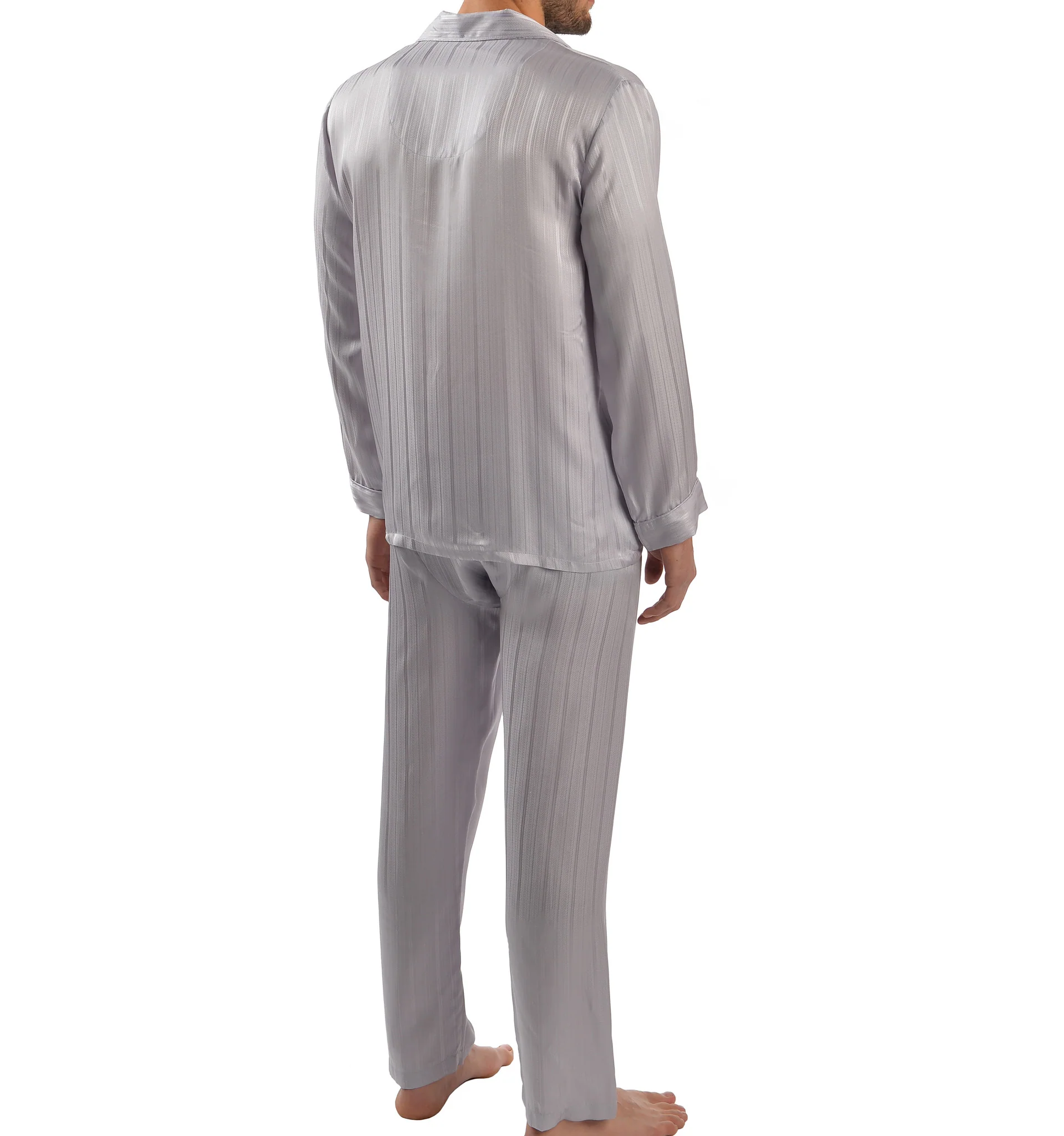 Herringbone Stripe Silk Pajama - Image 4