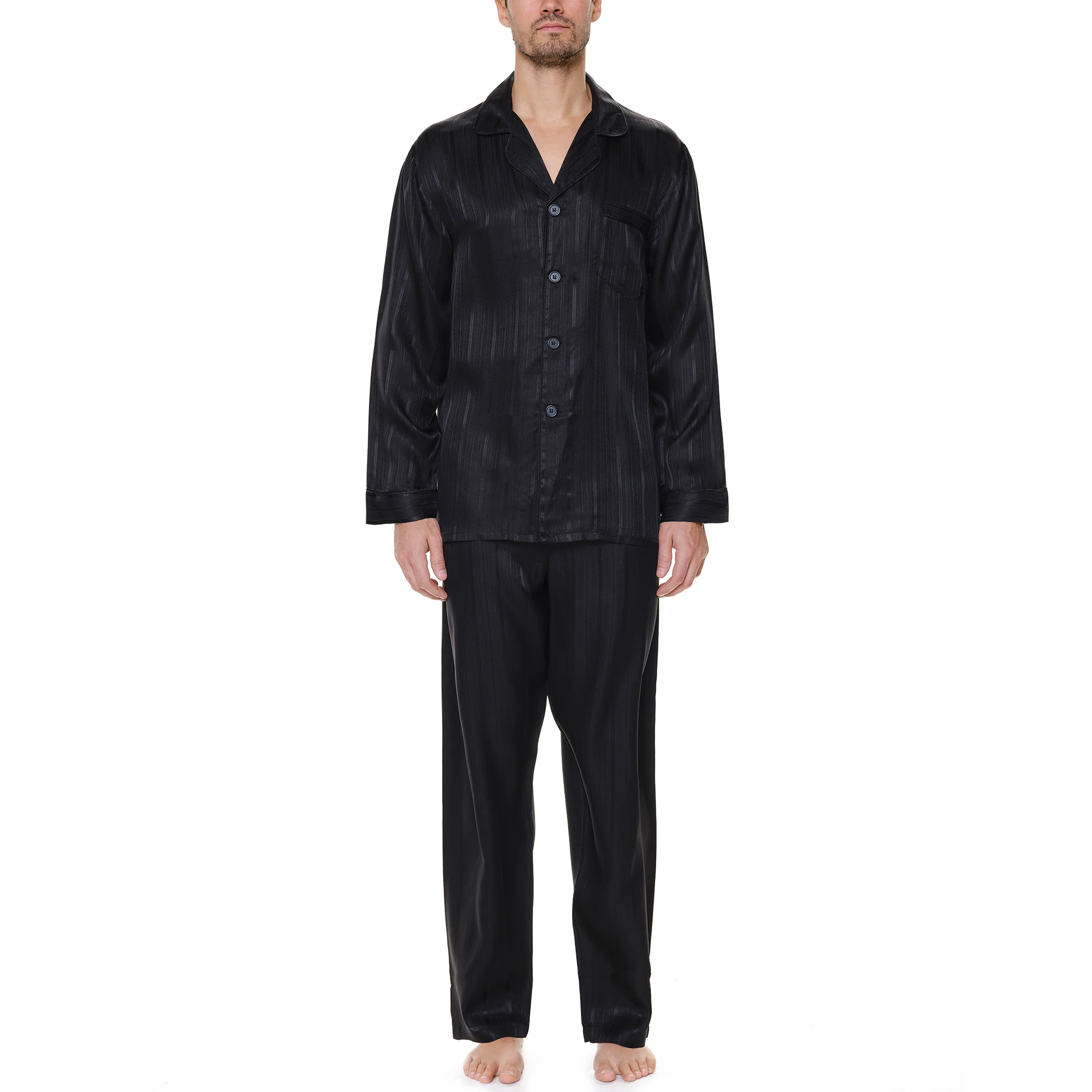 Herringbone Stripe Silk Pajama - Image 8