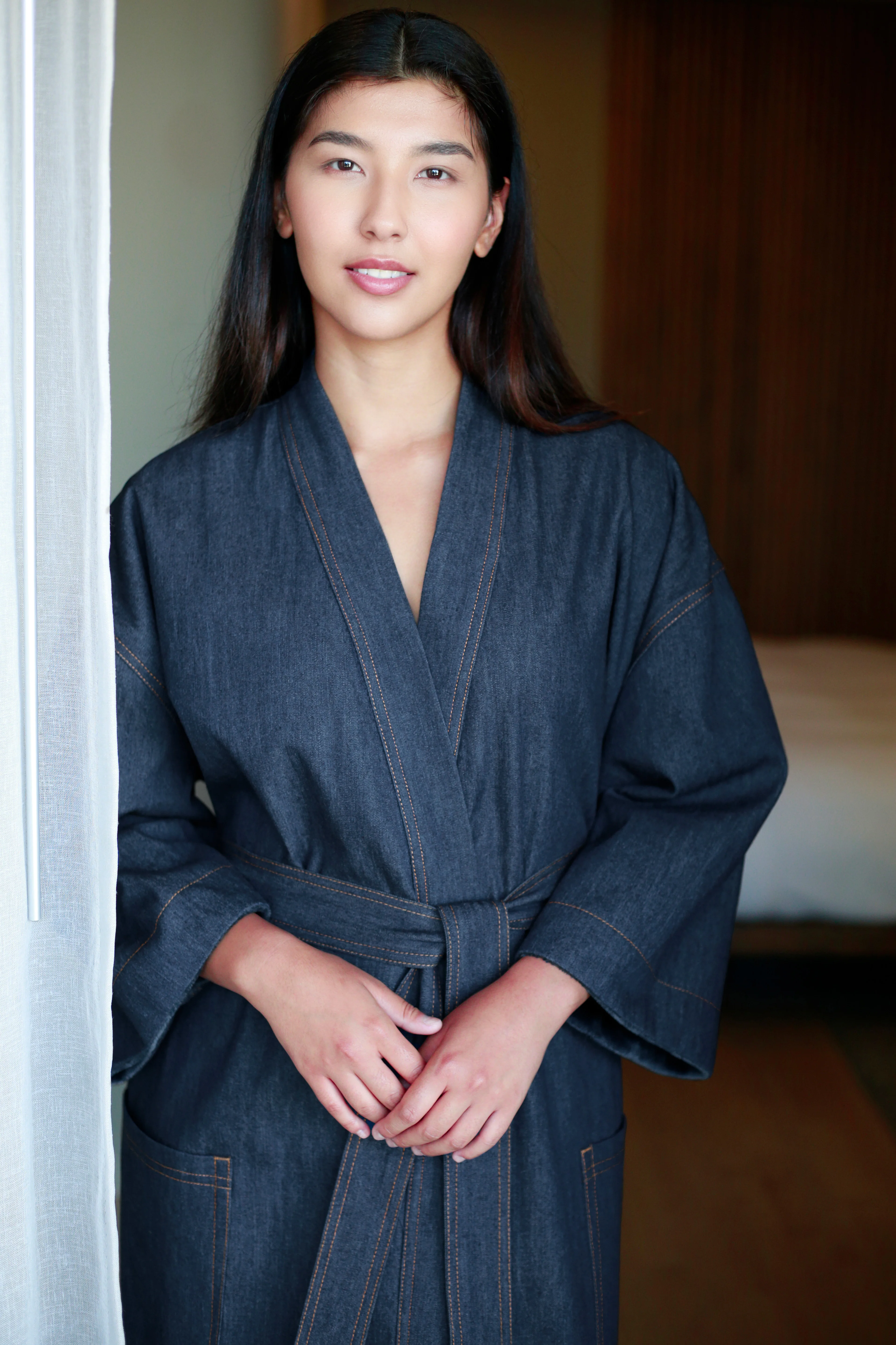 Denim Kimono w/Cozy Plush Lining